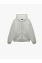 Oversized Sport Sweatshirt with Raised Kangaroo Pockets, Long Sleeves, Hood and Zipper - 3