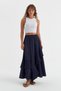 Ruffle Detailed Skirt Navy Blue - 2