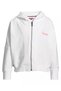 Girl's Oversize Logo Embroidered Hooded Sweatshirt, Zip-Up Cardigan, Zip Hoodie - 4