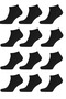 12 Pairs Cotton Booties Socks Black - 3