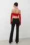 Women's High Waist Flare Jean Trousers Black - 7