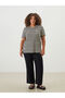 Lcw Grace Black Crew Neck Striped Women's Blouse - 2