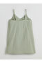 Lcw Dream Green V-Neck Textured Strap Women's Nightgown - 5