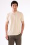 Men's Slim Fit Crew Neck Beige Knitwear T-Shirt
