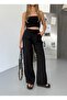Women's Black Linen Trousers Summer Casual - 3