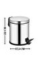 3 Liter Trash Can Metal with Stainless Steel Pedal Garbage Bin Toilet Bathroom Balcony Kitchen - 2