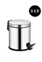 3 Liter Trash Can Metal with Stainless Steel Pedal Garbage Bin Toilet Bathroom Balcony Kitchen