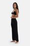 Black Basic Side Stripe Lace Detailed Trousers - 3