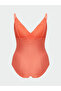 Lcw Dream Orange V-Neck Straight Strap Women's Swimsuit - 2