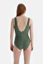 Green Square Neck Swimsuit - 2