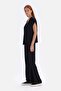 Black Satin Surface Pleated Blouse - 3