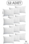 Set of 12 Antibacterial Quilted Zippered Pillow Protector Mattresses - 50X70 cm - Hygienic Case Set - 2
