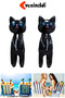 2 Pieces Black Cat Beach Towel Peg Clips - Strong Grip and Fun Design