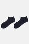 Anthracite-Navy Blue Men's 2-Piece Quad Pattern Booties Socks - 4