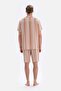 Brown Striped Shirt Collar Shorts Woven Pajama Set - 2