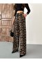 Women's Leopard Fabric Lycra Palazzo Loose Wide Leg Pants - 2