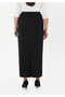Maxi Length Black Classic Skirt with Back Zipper and Slit - 2