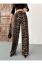 Women's Leopard Fabric Lycra Palazzo Loose Wide Leg Pants - 3