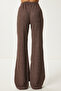 Comfortable Ribbed Knitted Blouse and Pants Set Brown Lrg0014 - 6