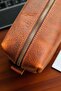 Taba Men's Portfolio Handbag Genuine Leather Daily Travel Shaving Bag - 5