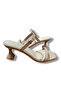 Beige Women's Single Strap Goblet Heeled Sandals - 4