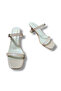 Beige Women's Single Strap Goblet Heeled Sandals - 8