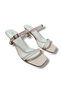 Beige Women's Single Strap Goblet Heeled Sandals - 7