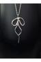Silver Color Bow Steel Necklace - 2