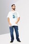 Men Crew Neck Short Sleeves Graphic Print T-Shirt, White - 2