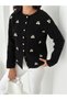 Soft Textured Pearl Detailed Buttoned Cardigan