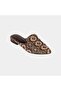 Tazeen Embroidered Mule – Genuine Leather, Handcrafted with crystals, cushioned – Black & Gold - 4