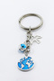 Enameled World Keychain with Evil Eye Beaded Bird Figure, Gift Keychain - 5