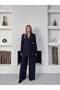 Women's Side Tie Waistband Blazer Jacket Palazzo Pants Two Piece Suit - 4