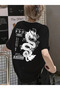 Unisex Daily Dragon Digital Printed Teen Oversize T-Shirt