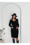 V Neck Twill Knitwear Dress - 6