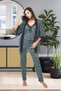 3-Piece Patterned Pajama Set with Dressing Gown