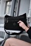 Women's Water Resistant Fabric 5 Compartment Cross Strap Black School Travel and Shoulder Bag - 4