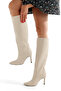 '' Rosa'' Skin Pointed Pull 9 cm Thin Heel Boots New Season - 3