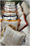 Beauty Flowers Punch Embroidered Patterned Linen Cushion Cover - 4