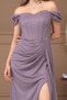 Glitter Fabric Evening Dress with Underwire Detail - Lila - 3