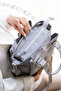 Women's 5-Eye Parachute Fabric Adjustable Cross Strap Hand and Shoulder Bag - 3