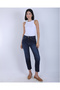 Women's Navy Blue Cut Leg Boy Fit Jean Jeans - 4