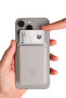 Gray Magnetic Adhesive 5 Chamber Magnetic Card Holder with Flexstand Stand - 3