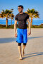 Cobalt Blue Men's Shorts with Reflective Strip, Inner Leggings, Upf50+ Protection S2505-2 - 3