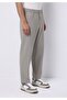 Regular Fit Mid Waist Straight Leg Men's Stone Trousers - 4