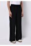 Regular Fit High Waist Wide Leg Women's Black Trousers - 4