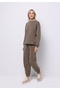 Regular Fit Mid Waist Straight Women's Beige Sweatpants - 3