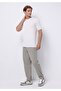 Regular Fit Mid Waist Straight Leg Men's Stone Trousers