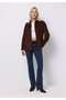 Regular Fit Shirt Neck Plain Women's Brown Long Sleeve Shirt - 3
