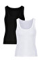 Women's Cotton U-Neck Camisole Undershirt 2 Pieces